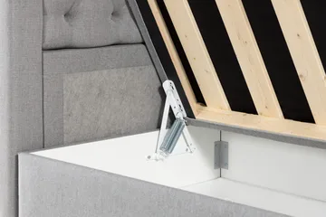 Alessia Komplett Sängpaket med Förvaring LED-belysning 180x200 cm - Grå - Products - Möbler - Säng - Säng med förvaring