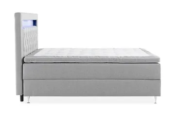 Alessia Komplett Sängpaket med Förvaring LED-belysning 180x200 cm - Grå - Products - Möbler - Säng - Säng med förvaring