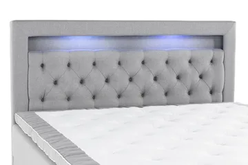 Alessia Komplett Sängpaket med Förvaring LED-belysning 180x200 cm - Grå - Products - Möbler - Säng - Säng med förvaring