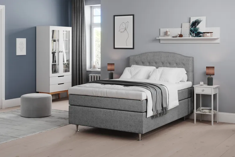 Belda Kontinentalsäng 120x200Medium - Grå - Products - Möbler - Säng - Enkelsäng