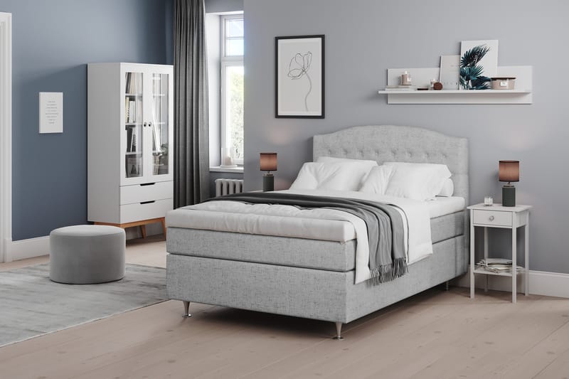 Belda Kontinentalsäng 140x200Fast - Ljusgrå - Products - Möbler - Säng - Kontinentalsäng
