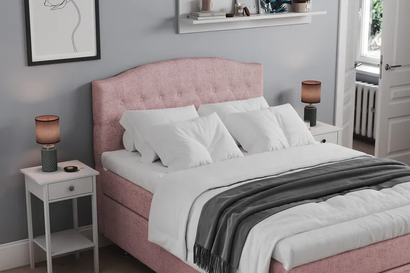 Belda Kontinentalsäng 140x200Medium - Rosa - Products - Möbler - Säng - Kontinentalsäng