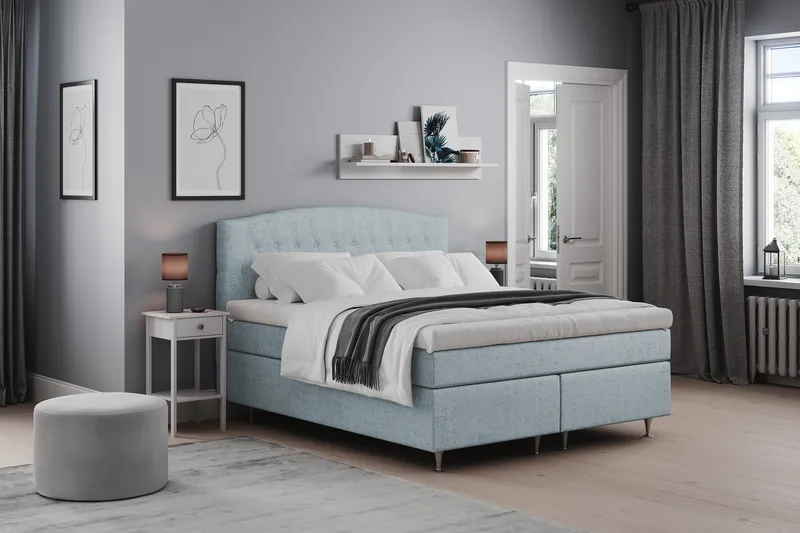Belda Kontinentalsäng 180x200Fast - Ljusblå - Products - Möbler - Säng - Kontinentalsäng