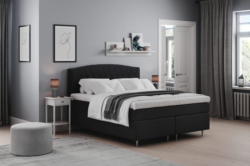 Belda Sängpaket 160x200 Medium - Svart - Products - Möbler - Säng - Kontinentalsäng