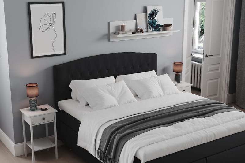 Belda Sängpaket 180x200 Fast/Medium - Svart - Products - Möbler - Säng - Kontinentalsäng
