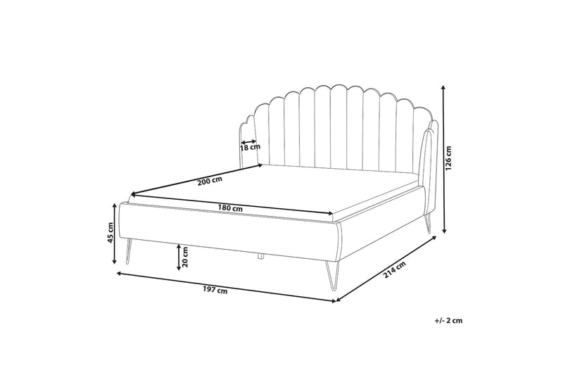 Benicio Sängram 180x200 cm - Grå/Guld - Products - Möbler - Säng - Sängram & sängstomme
