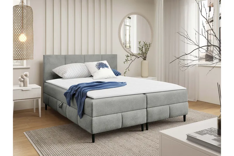 Celestine Förvaringssäng 140x200 cm - Grå - Products - Möbler - Säng - Komplett sängpaket