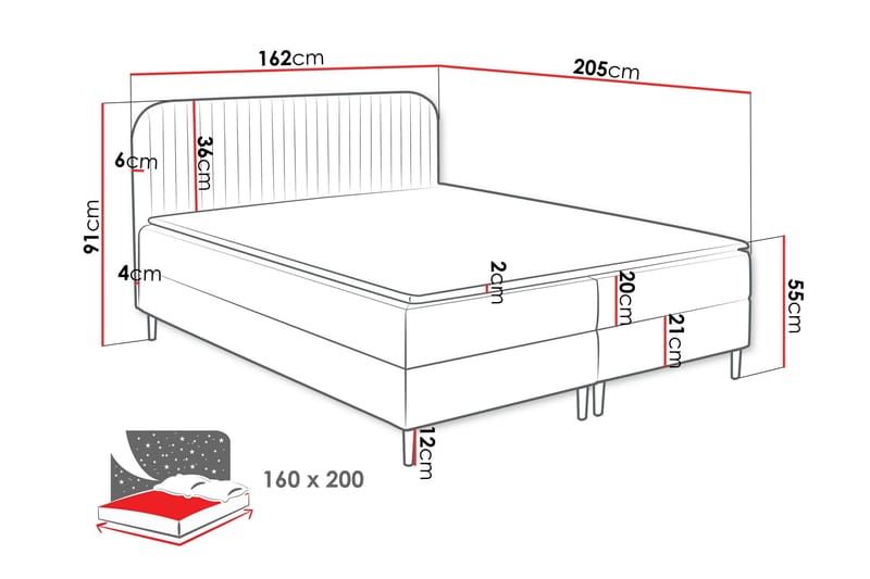 Celestine Förvaringssäng 160x200 cm - Beige/Grå - Products - Möbler - Säng - Komplett sängpaket