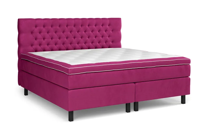 Celine Sängpaket 210x210cm - Rosa/Sammet - Products - Möbler - Säng - Kontinentalsäng