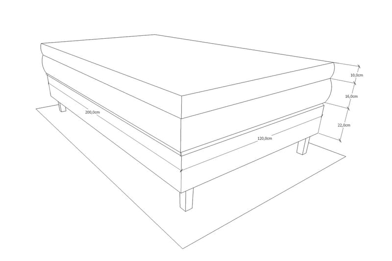 Charleston Kontinentalsäng 120x200 Fast Polyeterskum - Svart - Products - Möbler - Säng - Enkelsäng