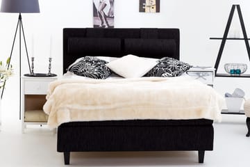 Charleston Kontinentalsäng 140x200 Fast Polyeterskum - Svart - Products - Möbler - Säng - Kontinentalsäng