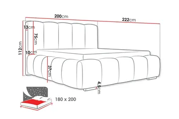 Cleaton Sängram 160x200 cm med Förvaring HVILA Resårmadrass och Bäddmadrass i Polysterskum med Tvättbar klädsel - Beige/Vit - Products - Möbler - Säng - Komplett sängpaket