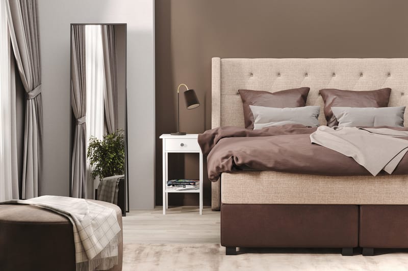 Cuba Sängpaket 210x210 med Två Bruna Kuddar - (+Fler val) Beige/Brun - Products - Möbler - Säng - Kontinentalsäng