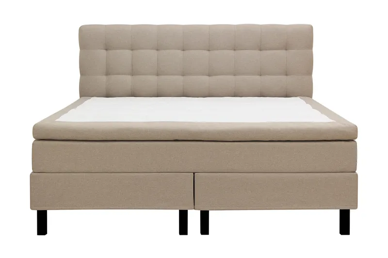 Hilton Komplett Sängpaket 160x200 cm Kontinentalsäng med rutad sänggavel - Beige - Products - Möbler - Säng - Kontinentalsäng