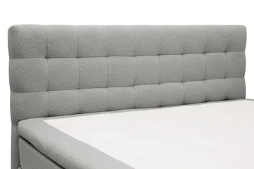 Hilton Komplett Sängpaket 160x200 cm Kontinentalsäng med rutad sänggavel - Grå / Teddy - Products - Möbler - Säng - Kontinentalsäng