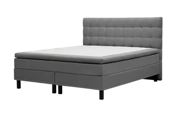 Hilton Komplett Sängpaket 160x200 cm Kontinentalsäng med rutad sänggavel - Grå - Products - Möbler - Säng - Kontinentalsäng