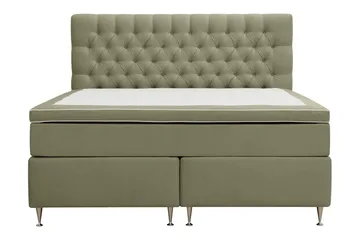 Hilton Lyx Komplett Sängpaket 160x200 cm Kontinentalsäng med knappad sänggavel i sammet