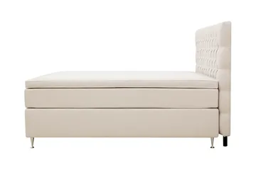 Hilton Lyx Komplett Sängpaket 160x200 cm Kontinentalsäng med knappad sänggavel - Ljusbeige - Products - Möbler - Säng - Kontinentalsäng