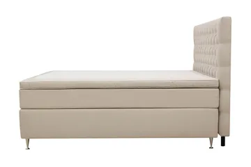 Hilton Lyx Komplett Sängpaket 180x200 cm Kontinentalsäng med knappad sänggavel i sammet - Beige - Products - Möbler - Säng - Kontinentalsäng
