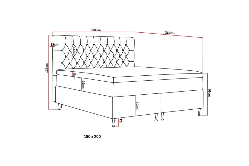 Hilton Lyx Kontinentalsäng 180x200 cm - Ljusgrå - Products - Möbler - Säng - Kontinentalsäng