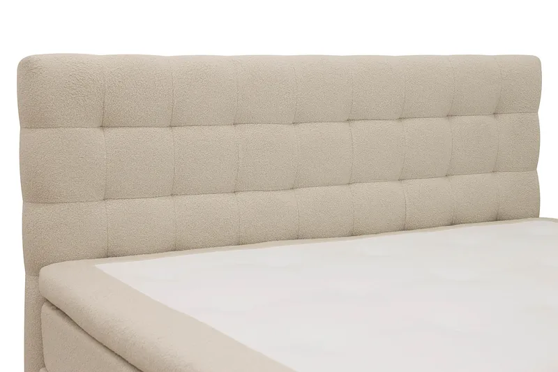 HVILA Classic Komplett Sängpaket 160x200 cm Kontinentalsäng med rutad sänggavel - Beige / Teddy - Products - Möbler - Säng - Kontinentalsäng