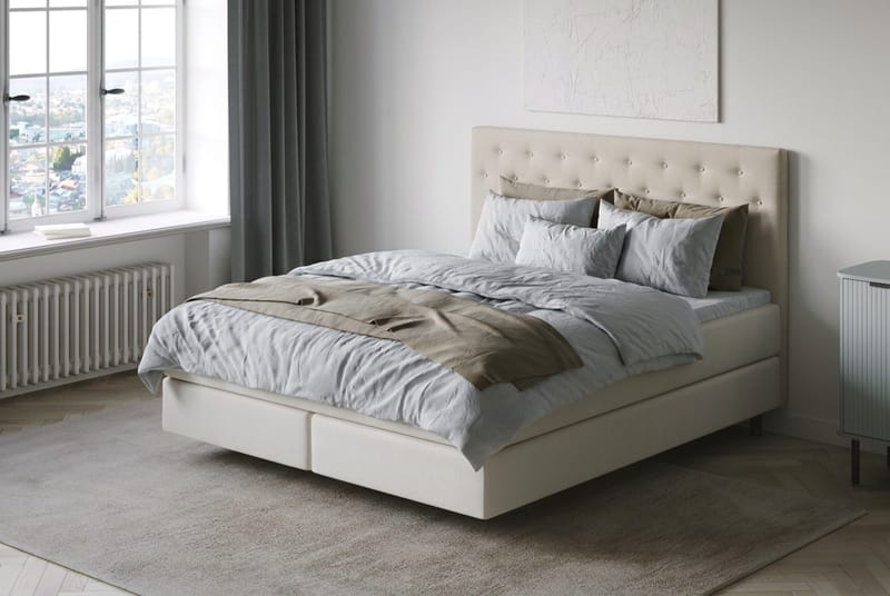 HVILA Premium Sängpaket Kontinentalsäng 180x200 cm med svävande effekt utan bäddmadrass - Vit - Products - Möbler - Säng - Komplett sängpaket