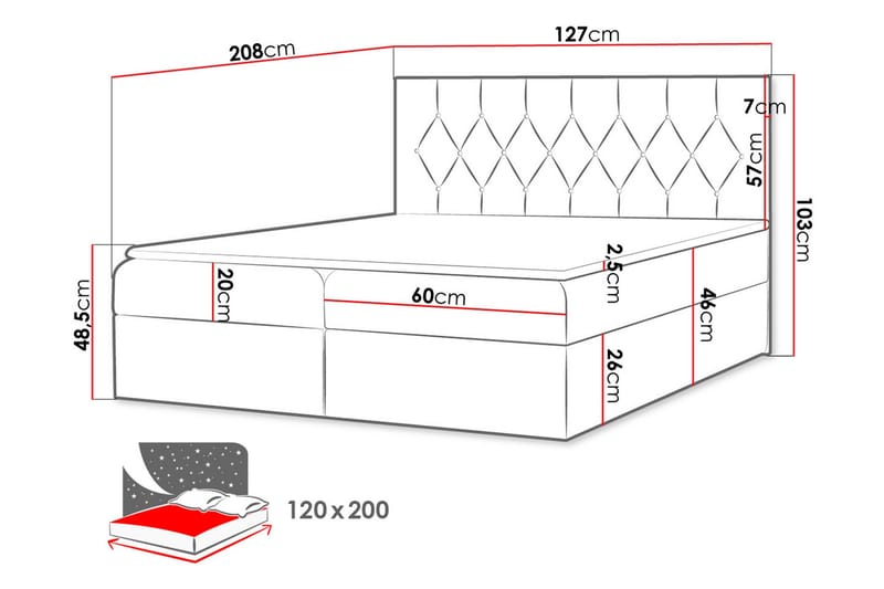 Jitendera Sängpaket Kontinentalsäng 120x200 cm med Förvaring - Grön - Products - Möbler - Säng - Komplett sängpaket