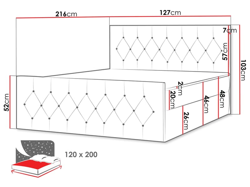 Jitendra Sängpaket Kontinentalsäng 120x200 cm med Förvaring - Grön - Products - Möbler - Säng - Komplett sängpaket