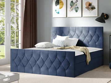 Jitendra Sängpaket Kontinentalsäng 140x200 cm med Förvaring - Blå - Products - Möbler - Säng - Komplett sängpaket