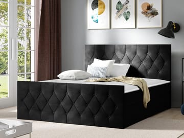 Jitendra Sängpaket Kontinentalsäng 160x200 cm med Förvaring - Svart - Products - Möbler - Säng - Komplett sängpaket