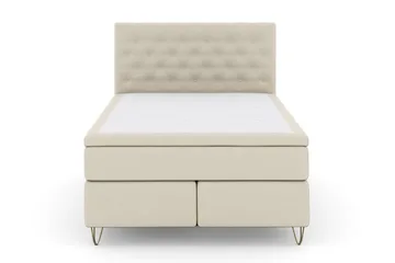 Select No 6 Komplett Sängpaket 160x200 Fast Memory/Pocket - Beige/Metall V-form - Products - Möbler - Säng - Kontinentalsäng