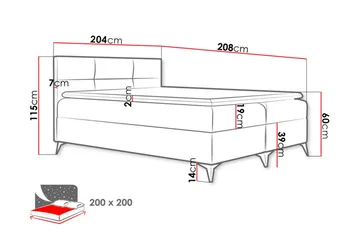 Leckersbo Komplett Sängpaket Kontinentalsäng med förvaring 200x200 cm - Röd - Products - Möbler - Säng - Komplett sängpaket