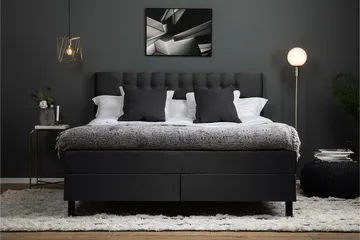 Lucky Komplett Sängpaket 160x200 Skum Diamant - Svart/Grå - Products - Möbler - Säng - Kontinentalsäng