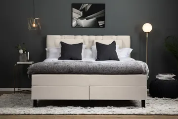Lucky Komplett Sängpaket 180x200 Memory Slät Sänggavel - Beige - Products - Möbler - Säng - Kontinentalsäng