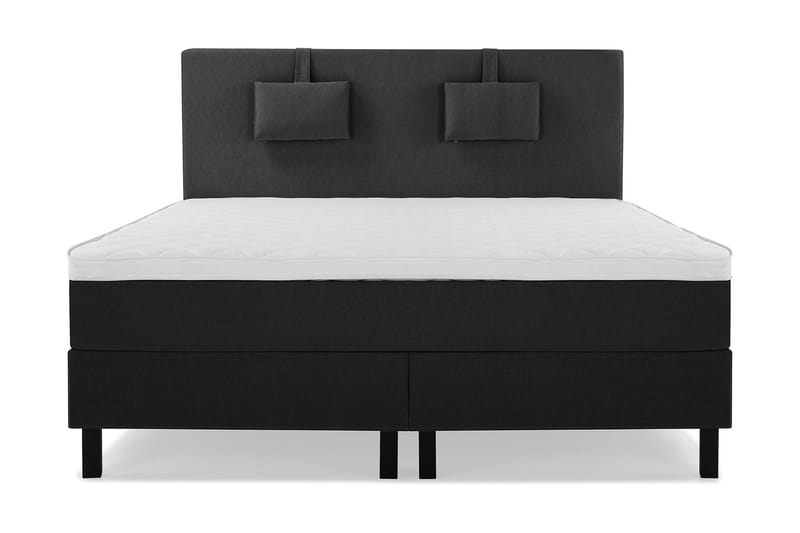 Lucky Komplett Sängpaket 180x200 Skum Slät, Nackkudde Liten Svart/Grå