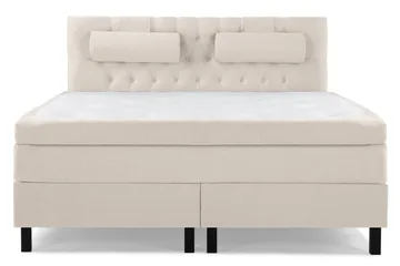 Lucky Komplett Sängpaket 180x200 Polyeter Diamant Sänggavel, Nackkudde Stor Beige