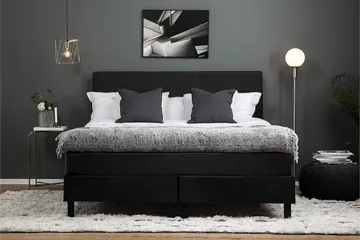 Lucky Kontinentalsäng 180x200 Memorymadrass - Svart/Grå - Products - Möbler - Säng - Kontinentalsäng