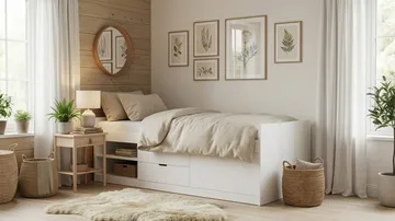 Lundvik Sängram 90x200 cm med förvaring inklusive madrass - Vit - Products - Möbler - Säng - Säng med förvaring