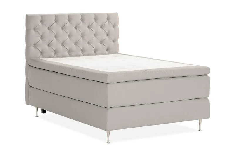 Oslo Lyx Sängpaket Boucle 120x200 Djuphäftad gavel - Grå - Products - Möbler - Säng - Kontinentalsäng