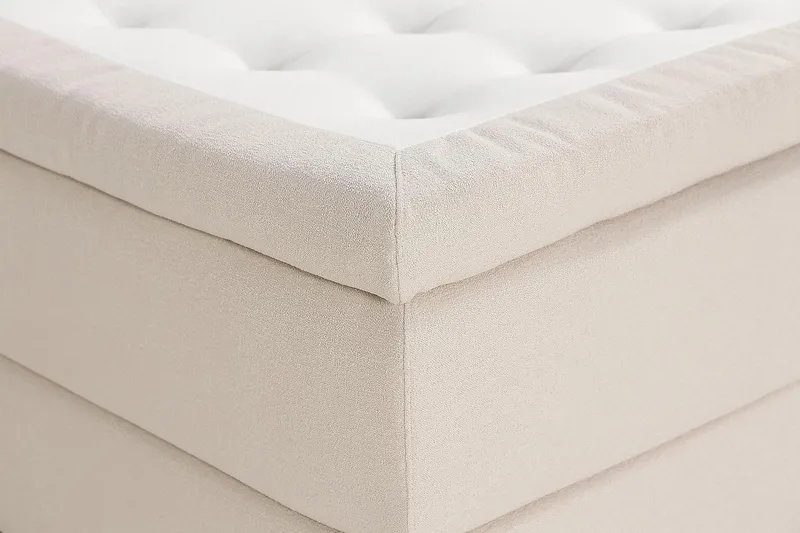 Oslo Lyx Sängpaket Boucle 180x200 Knappad gavel - Beige - Products - Möbler - Säng - Kontinentalsäng
