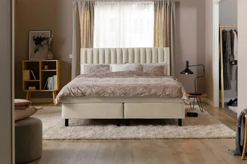 Princess Kontinentalsäng 160x200cm - Beige/Sammet - Products - Möbler - Säng - Kontinentalsäng