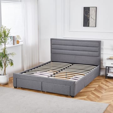 Sängram Älmhult Grå med Förvaringslådor - 160 x 200 cm - Products - Möbler - Säng - Säng med förvaring