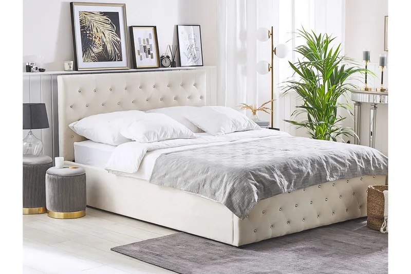 Saleux Sängram 180x200 cm - Beige - Products - Möbler - Säng - Säng med förvaring