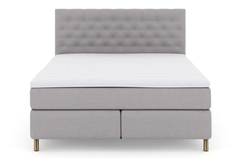 Select No 3 Kontinentalsäng 160x200 Fast/Medium, Ljusgrå/Koppar