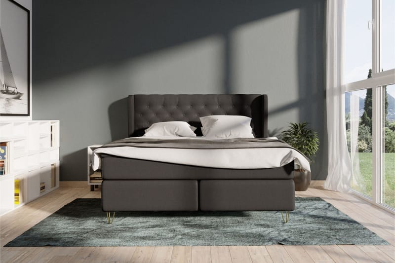 Select No 4 Komplett Sängpaket 140x200 Fast - Mörkgrå/Metall - Products - Möbler - Säng - Kontinentalsäng