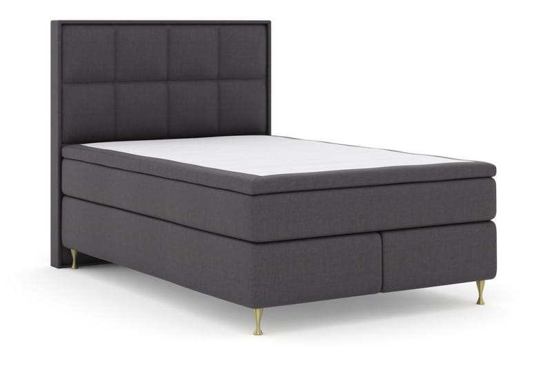 Select No 4 Komplett Sängpaket 140x200 Fast/Medium - Mörkgrå/Guld - Products - Möbler - Säng - Kontinentalsäng