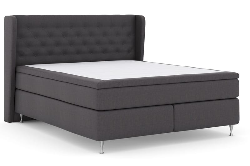 Select No 4 Komplett Sängpaket 160x200 Fast - Mörkgrå/Silver - Products - Möbler - Säng - Kontinentalsäng