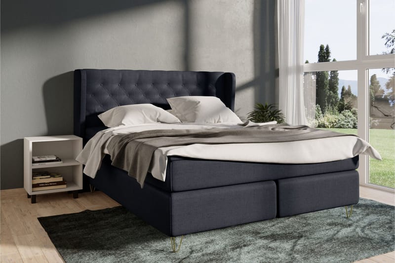 Select No 4 Komplett Sängpaket 180x200 Fast - Blå/Metall - Products - Möbler - Säng - Kontinentalsäng