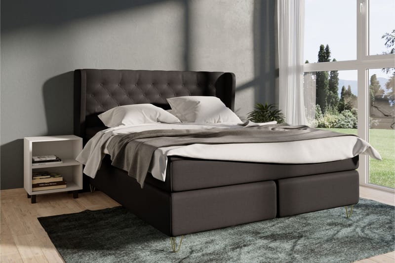 Select No 4 Komplett Sängpaket 180x200 Fast - Mörkgrå/Metall - Products - Möbler - Säng - Kontinentalsäng