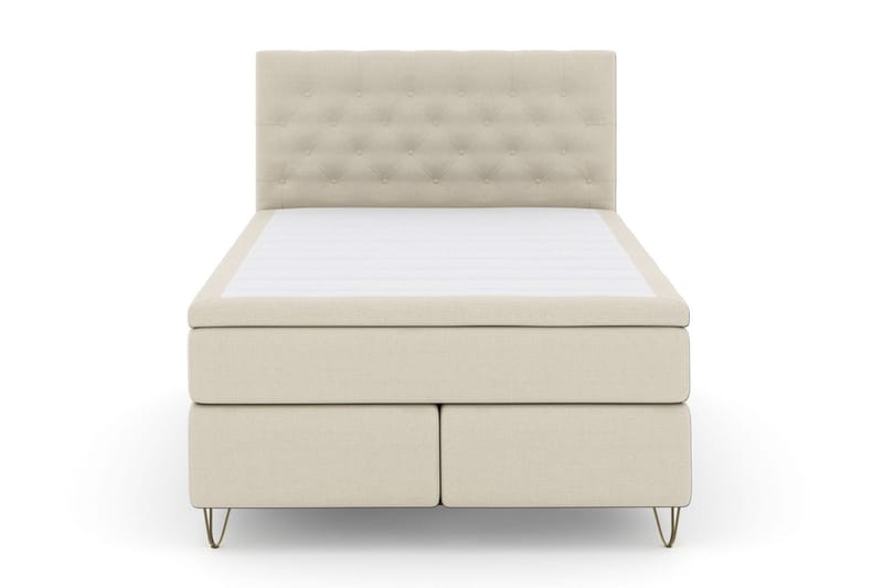 Select No 4 Kontinentalsäng 140x200 Fast/Medium - Beige/Metall V-Form - Products - Möbler - Säng - Kontinentalsäng